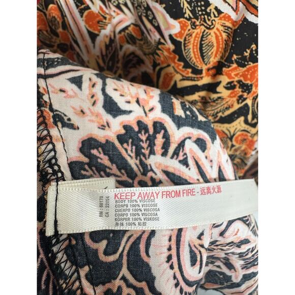 Free People Forever Yours Smocked Slip Maxi Dress Small Brown Black Floral Boho - Picture 6 of 13